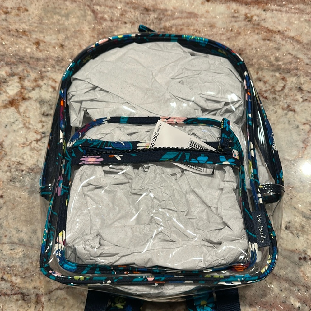 Vera Bradley NWTs Clearly colorful stadium Backpack Moonlight garden